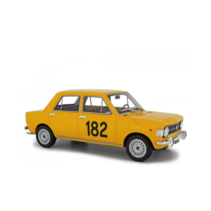 Fiat 128 rally Ascoli-Colle S.Marco, driver Cristiano Del Balzo, yellow, Laudoracing-Model 1/18 scale