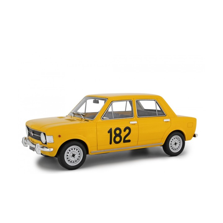 Fiat 128 rally Ascoli-Colle S.Marco, driver Cristiano Del Balzo, yellow, Laudoracing-Model 1/18 scale