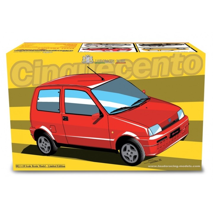 Fiat Cinquecento Sporting 1994 black, Laudoracing-Model 1/18 scale