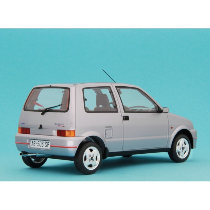 Fiat Cinquecento Sporting 1994 silver, Laudoracing-Model 1/18 scale
