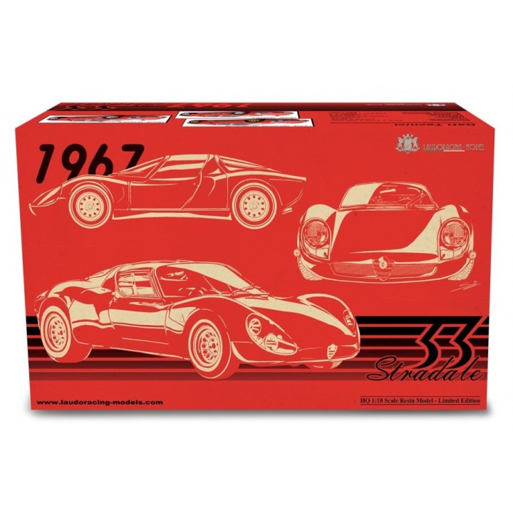 Alfa Romeo 33 Coupe Stradale 1967 Museum Version red, Laudoracing-Model 1/18 scale