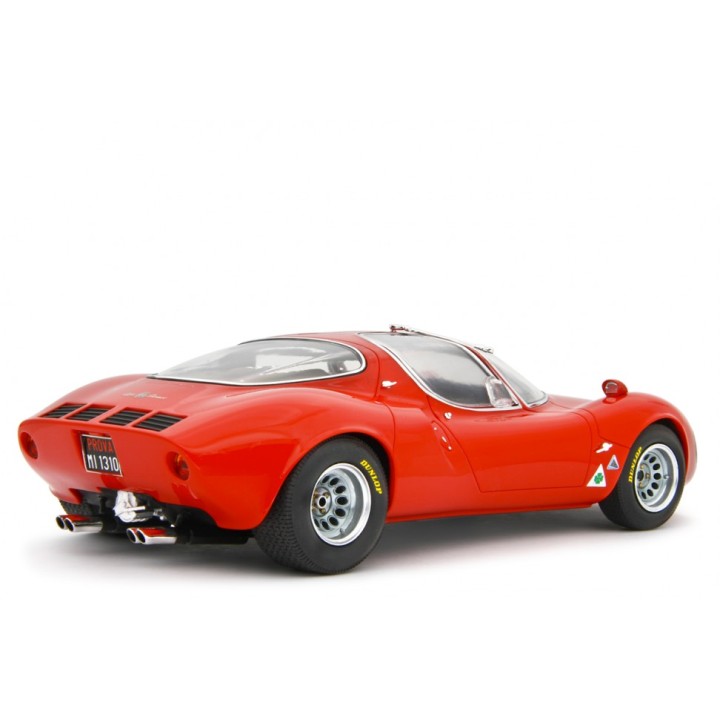 Alfa Romeo 33 Coupe Stradale 1967 Prototype B Version red, Laudoracing-Model 1/18 scale
