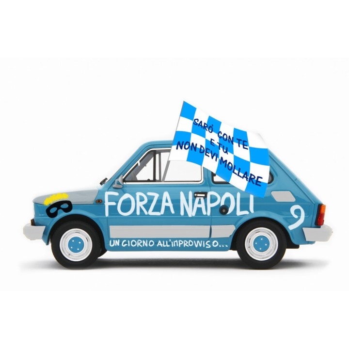 Fiat 126 Forza Napoli blue, Laudoracing-Model 1/18 scale