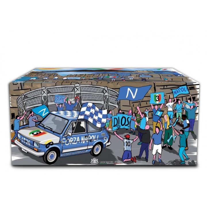 Fiat 126 Forza Napoli blue, Laudoracing-Model 1/18 scale