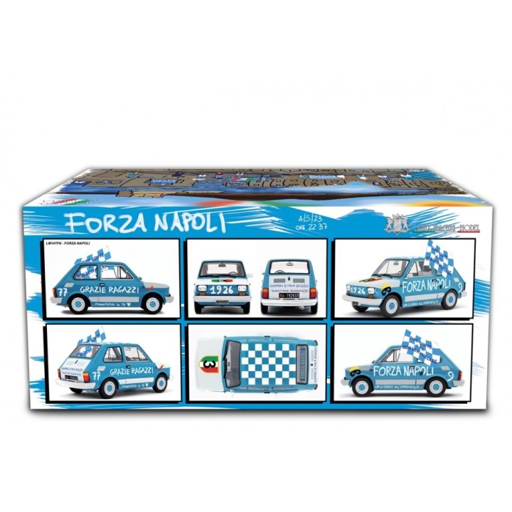 Fiat 126 Forza Napoli blue, Laudoracing-Model 1/18 scale