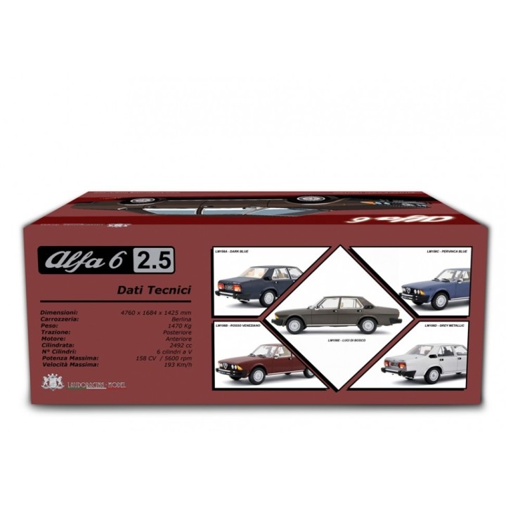 Alfa Romeo 6 2.5 1979 stříbrná, Laudoracing-Model 1:18