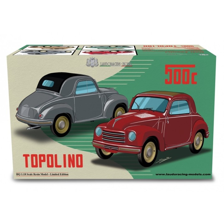 Fiat 500C Topolino 1949 green, Laudoracing-Model 1/18 scale