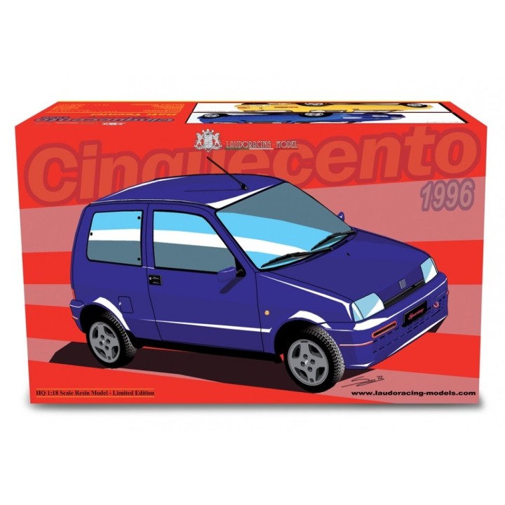 Fiat Cinquecento Sporting 1996 blue, Laudoracing-Model 1/18 scale