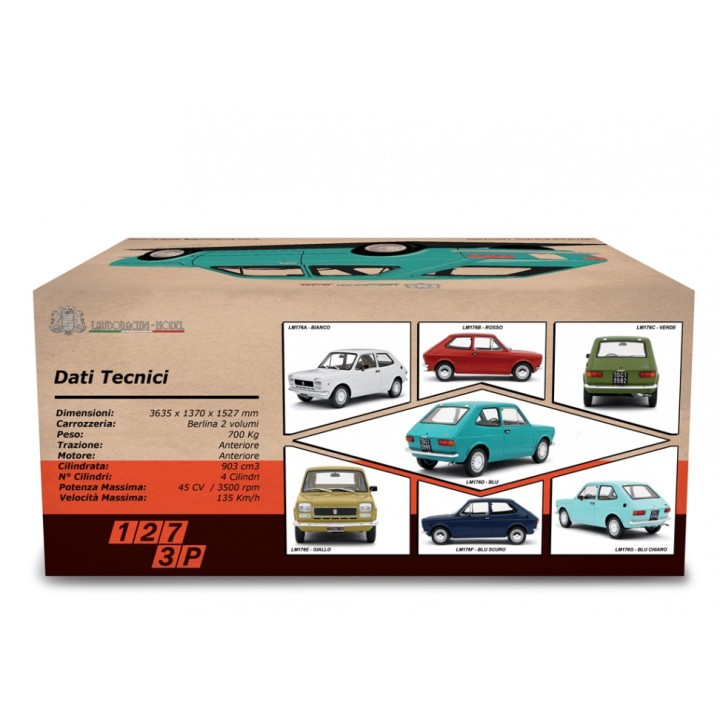Fiat 127 1. serie 1972 red, Laudoracing-Model 1/18 scale