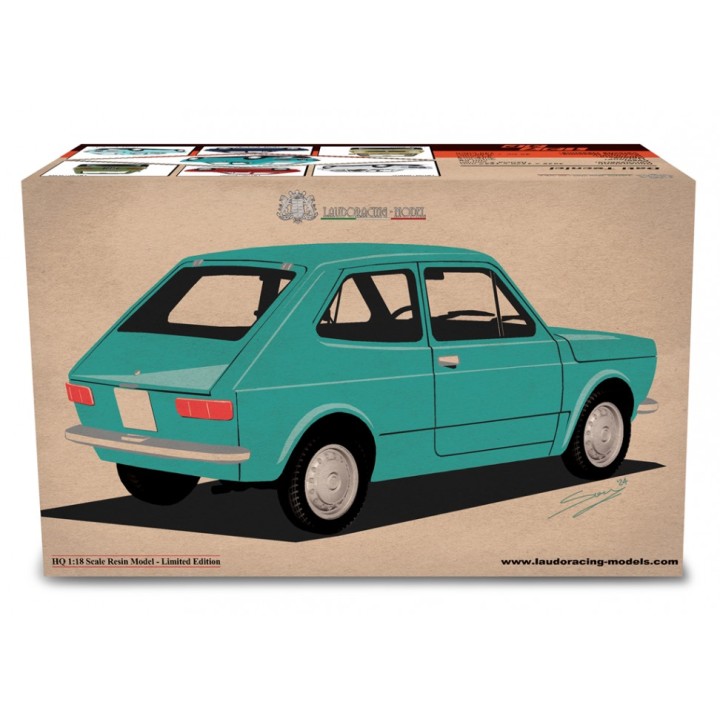 Fiat 127 1. serie 1972 light blue, Laudoracing-Model 1/18 scale