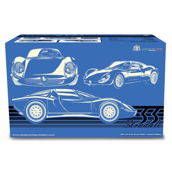 Alfa Romeo 33 Coupe Stradale 1967 D Version Telaio 111 modrá, Laudoracing-Model 1:18