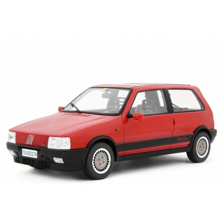 Fiat Uno Turbo i.e. Antiskid 1988 red, Laudoracing-Model 1/18 scale