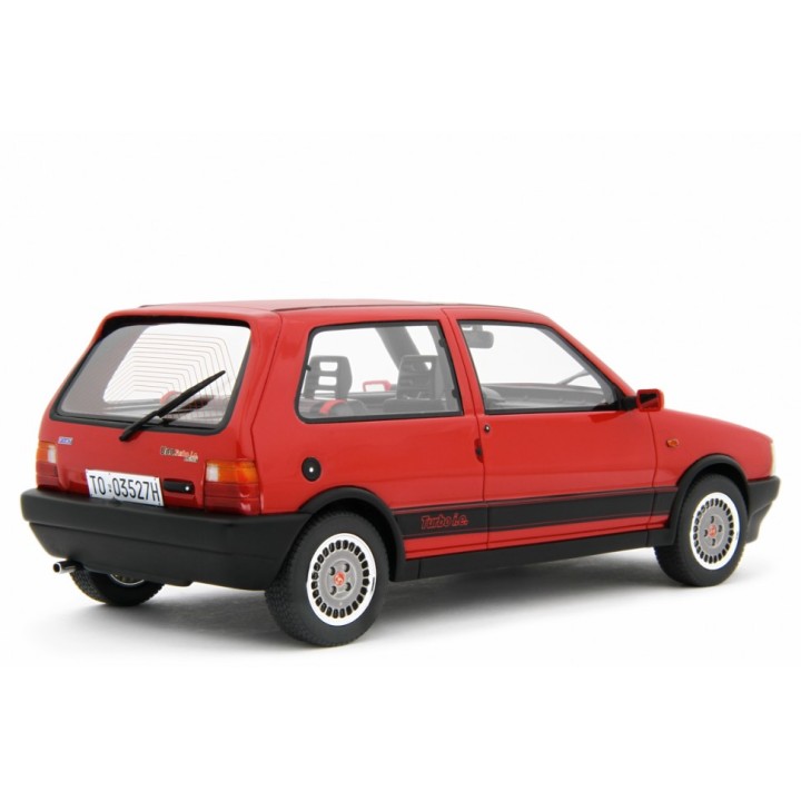 Fiat Uno Turbo i.e. Antiskid 1988 red, Laudoracing-Model 1/18 scale