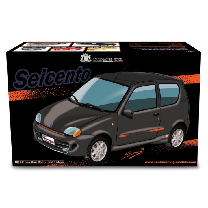 Fiat Seicento Sporting Abarth 1998 red, Laudoracing-Model 1/18 scale