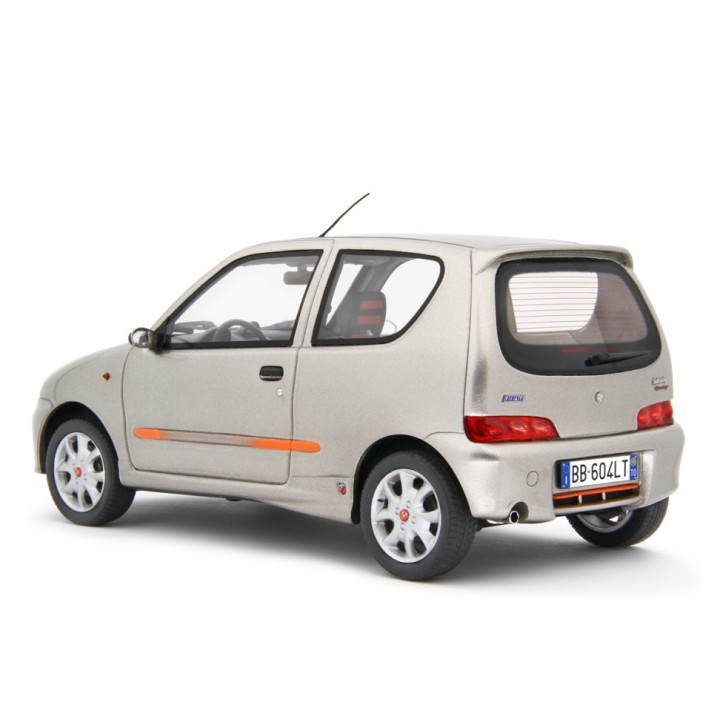 Fiat Seicento Sporting Abarth 1998 silver, Laudoracing-Model 1/18 scale