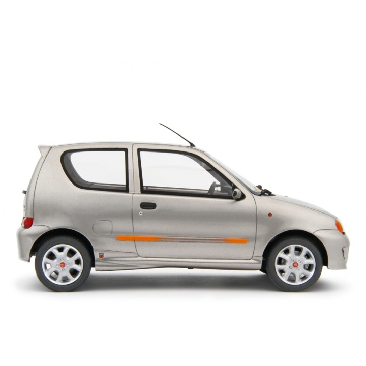 Fiat Seicento Sporting Abarth 1998 silver, Laudoracing-Model 1/18 scale