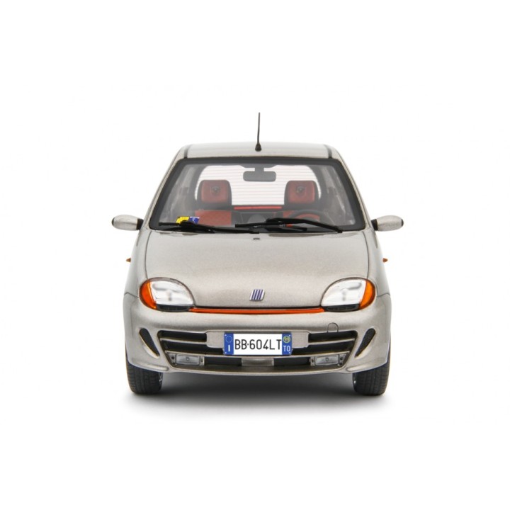 Fiat Seicento Sporting Abarth 1998 silver, Laudoracing-Model 1/18 scale