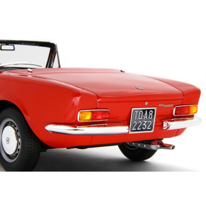 Fiat 124 Sport Spider AS 1968 red, Laudoracing-Model 1/18 scale
