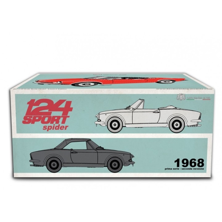 Fiat 124 Sport Spider AS 1968 red, Laudoracing-Model 1/18 scale