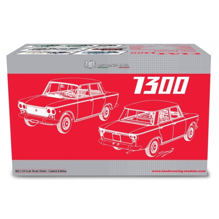 Fiat 1300 1961 red, Laudoracing-Model 1/18 scale