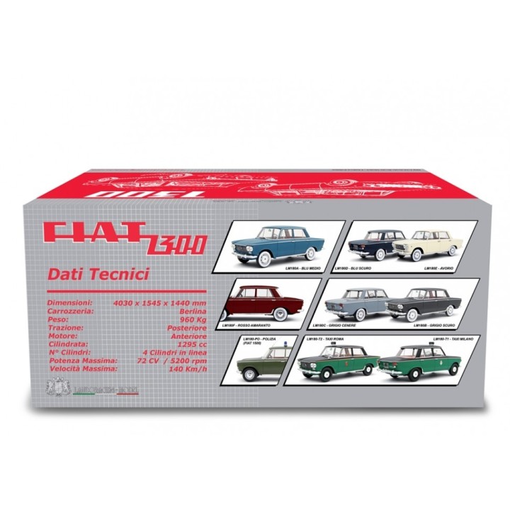 Fiat 1300 TAXI Roma 1961 green, Laudoracing-Model 1/18 scale