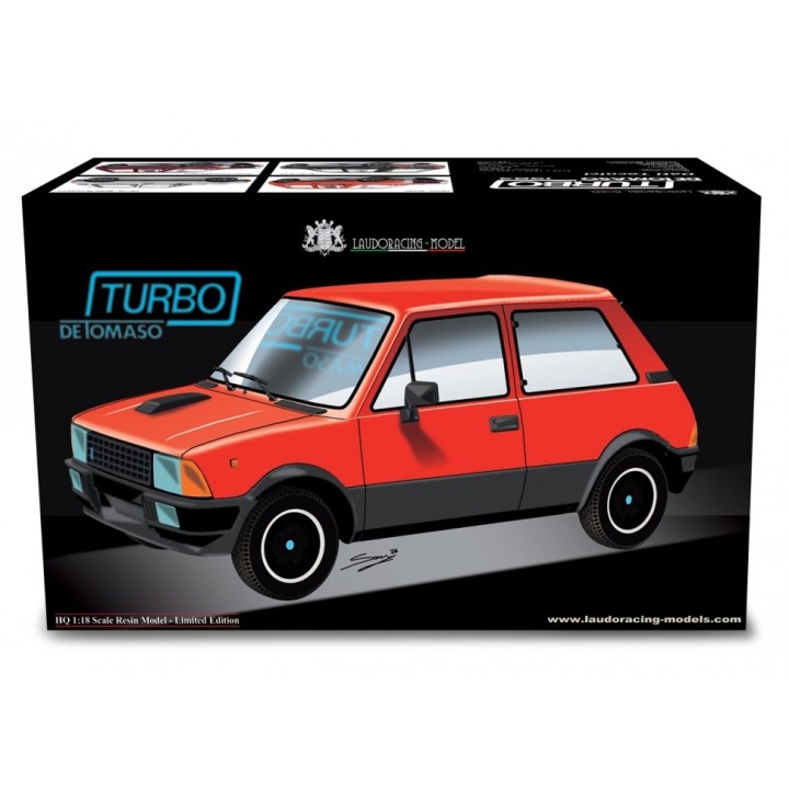 Innocenti De Tomaso Turbo 1983 red, Laudoracing-Model 1/18 scale