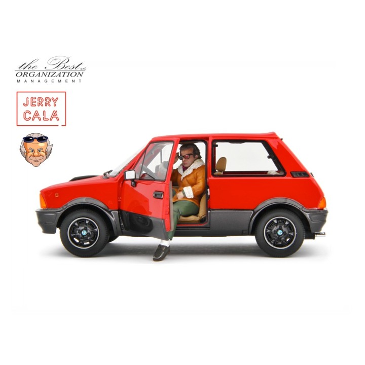 Jerry Calà (Billo) & Innocenti De Tomaso Turbo 1983 red, Laudoracing-Model 1/18 scale