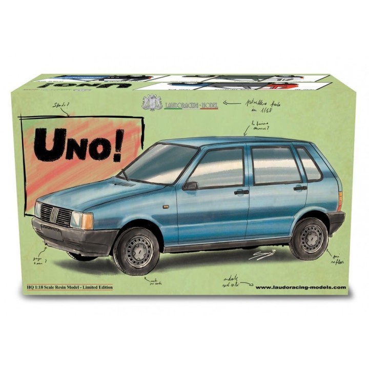 Fiat Uno 55S 1983 blue, Laudoracing-Model 1/18 scale