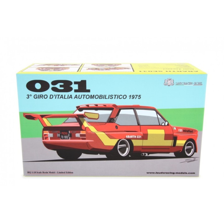 Fiat Abarth 031 Bertone Start Giro d'Italia 1975 Ver. Presentazione orange, Laudoracing-Model 1/18 scale