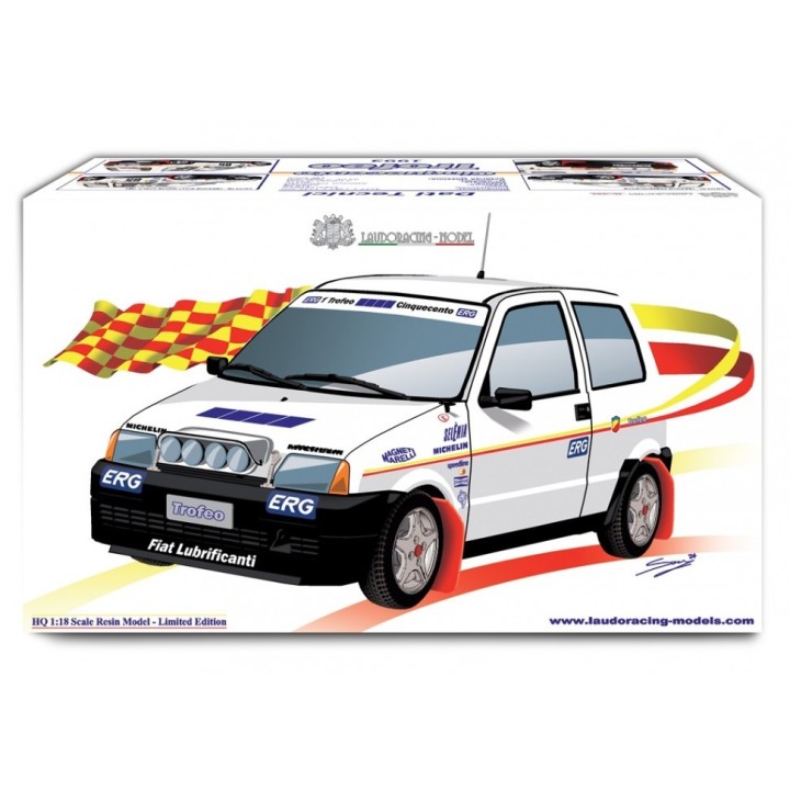 Fiat Cinquecento Trofeo Kit Fiat/Abarth 1992 white, Laudoracing-Model 1/18 scale
