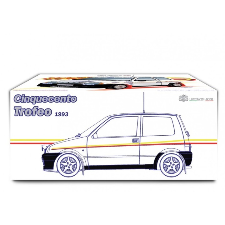 Fiat Cinquecento Trofeo Kit Fiat/Abarth 1992 white, Laudoracing-Model 1/18 scale