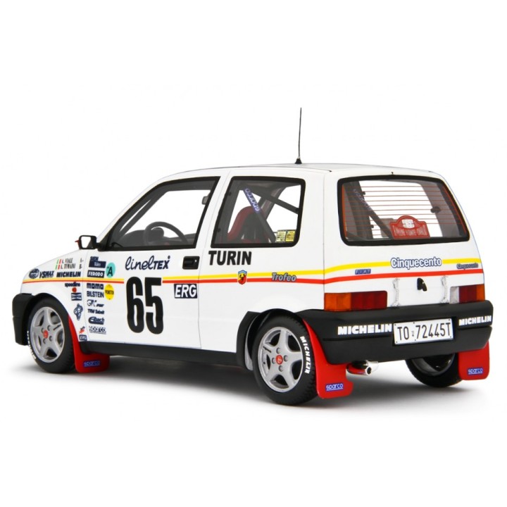 Fiat Cinquecento Trofeo Rally Monte-Carlo 1993 white, Laudoracing-Model 1/18 scale