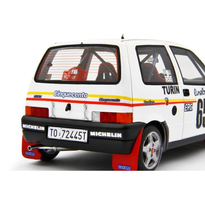 Fiat Cinquecento Trofeo Rally Monte-Carlo 1993 white, Laudoracing-Model 1/18 scale