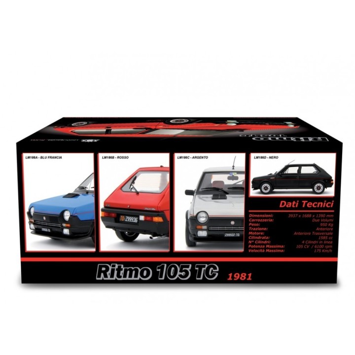Fiat Ritmo 105 TC 1981 black, Laudoracing-Model 1/18 scale