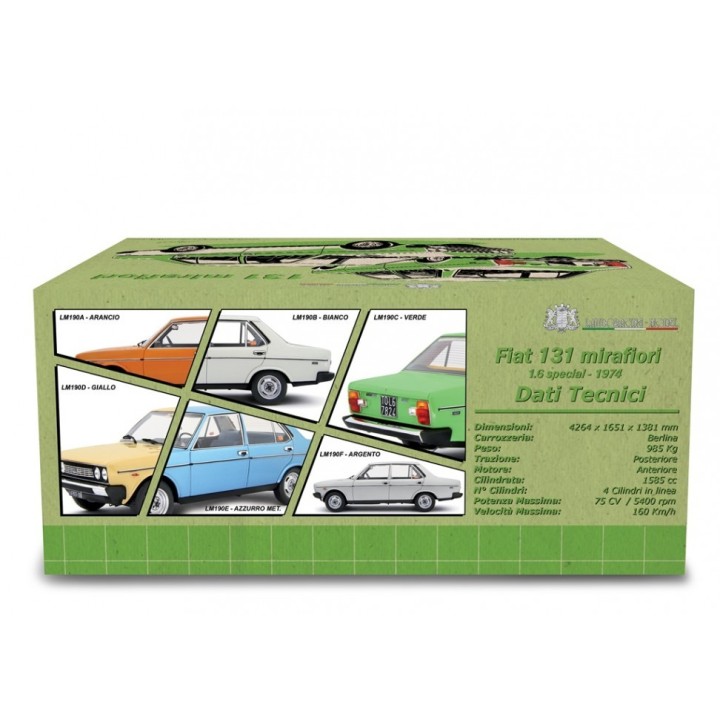 Fiat 131 1600 Mirafiori Special 1974 green, Laudoracing-Model 1/18 scale