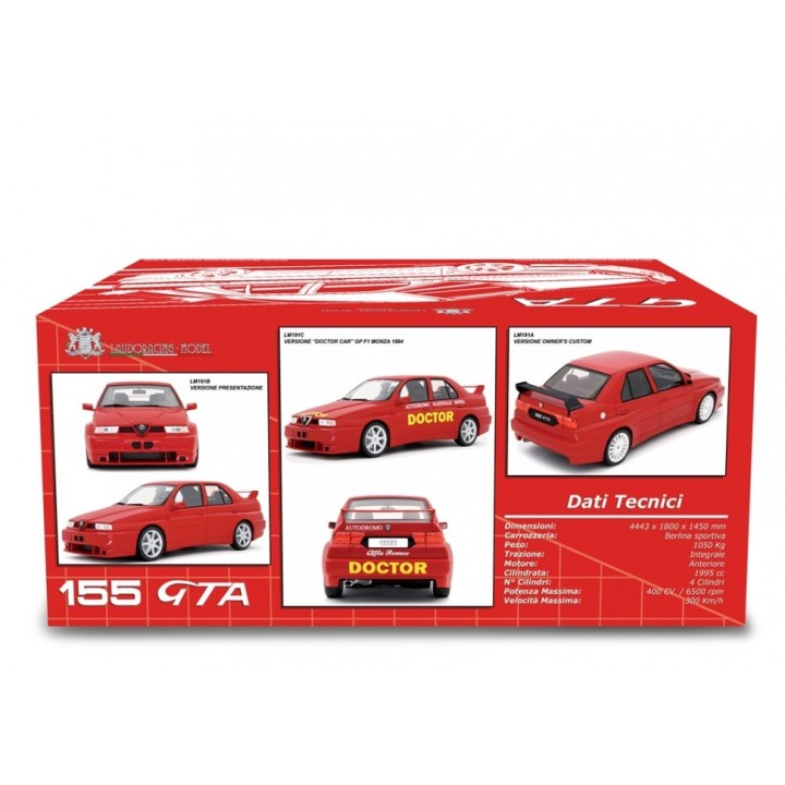 Alfa Romeo 155 GTA Stradale 1993 red, Laudoracing-Model 1/18 scale