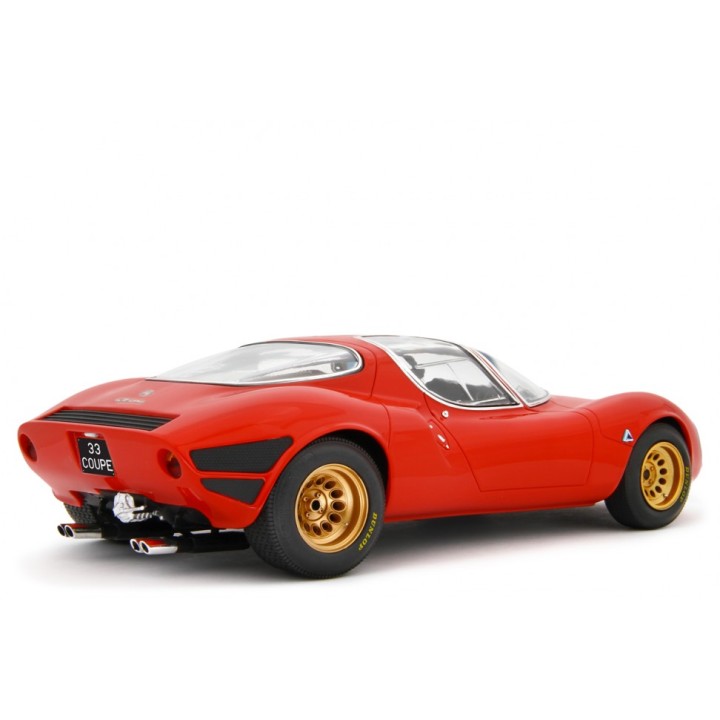 Alfa Romeo 33 Coupe Stradale 1967 First Prototype Autodelta red, Laudoracing-Model 1/18 scale