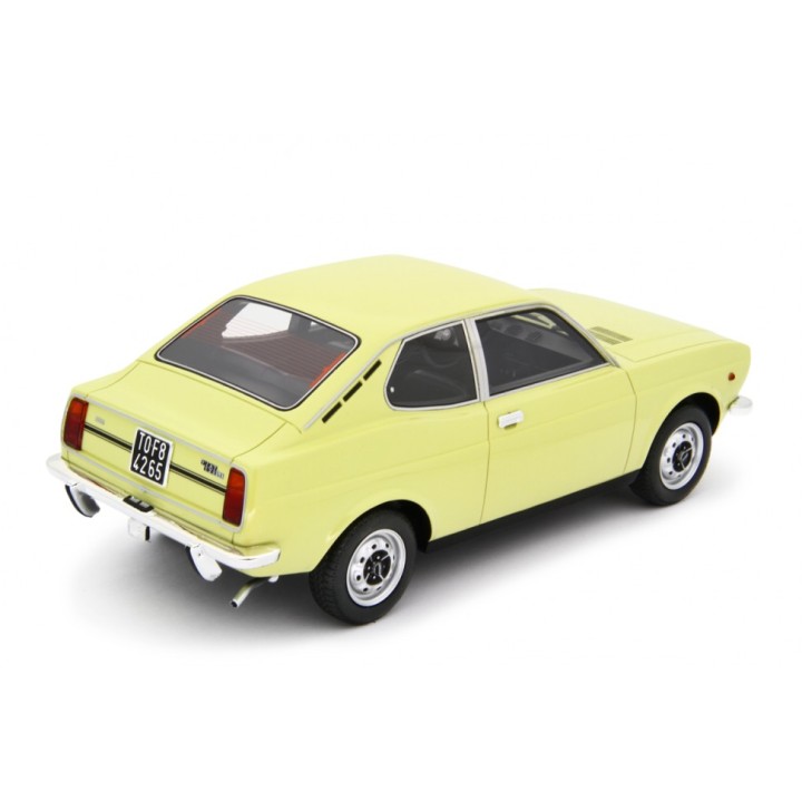 Fiat 128 Coupe 1300 SL 1972 yellow, Laudoracing-Model 1/18 scale