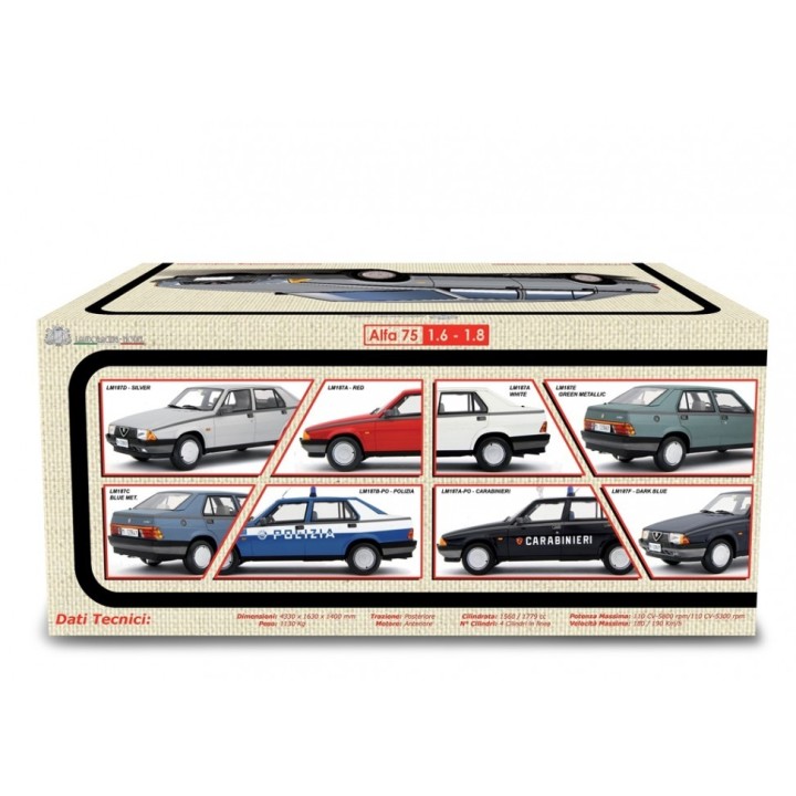 Alfa Romeo 75 1.6-1.8 1985 silver, Laudoracing-Model 1/18 scale
