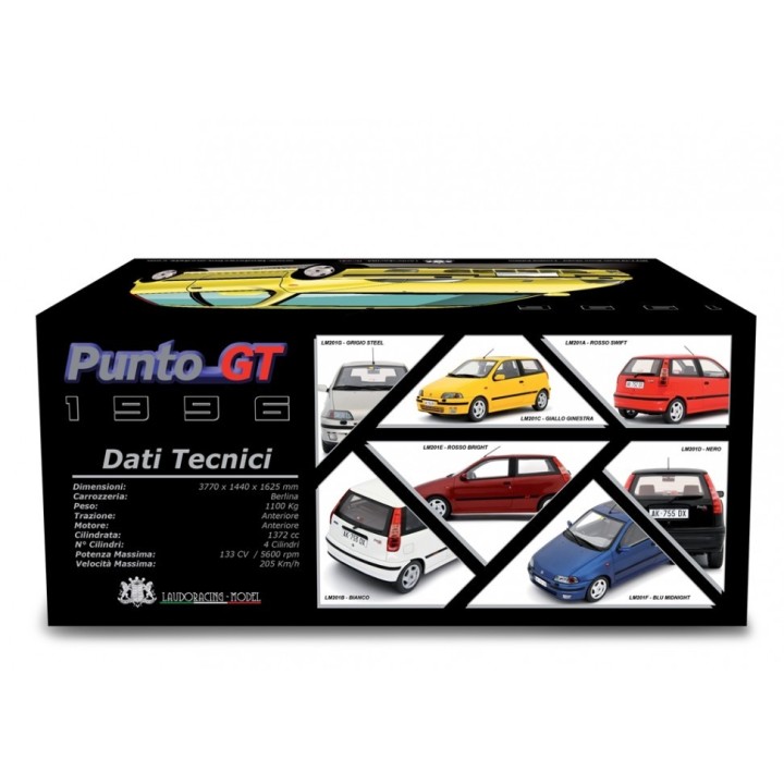 Fiat Punto GT 1400 1996 yellow, Laudoracing-Model 1/18 scale