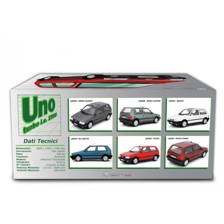 Fiat Uno Turbo i.e. 1.4 1990 red m., Laudoracing-Model 1/18 scale
