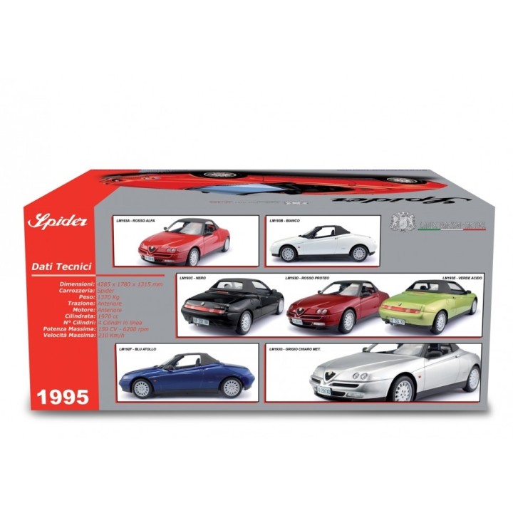 Alfa Romeo Spider 2.0 T.Spark 16V 1995 white, Laudoracing-Model 1/18 scale