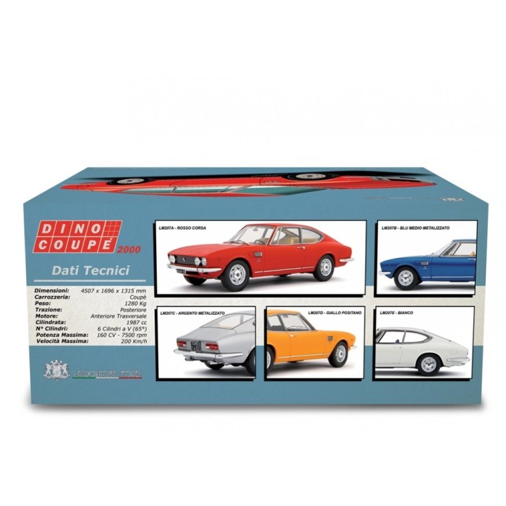 Fiat Dino Coupé 2000 1967 yellow, Laudoracing-Model 1/18 scale