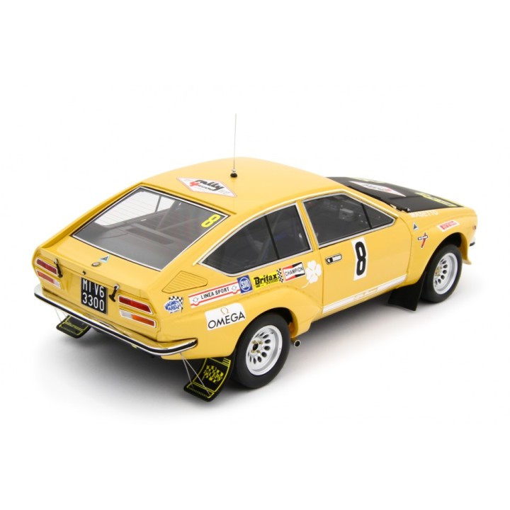 Alfa Romeo Alfetta Gr.2 Autodelta Rally 4 Regioni 1975 Svizzero - Masetto yellow, Laudoracing-Model 1/18 scale