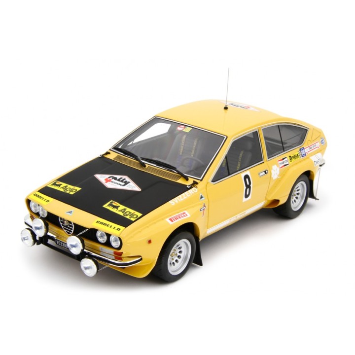 Alfa Romeo Alfetta Gr.2 Autodelta Rally 4 Regioni 1975 Svizzero - Masetto yellow, Laudoracing-Model 1/18 scale