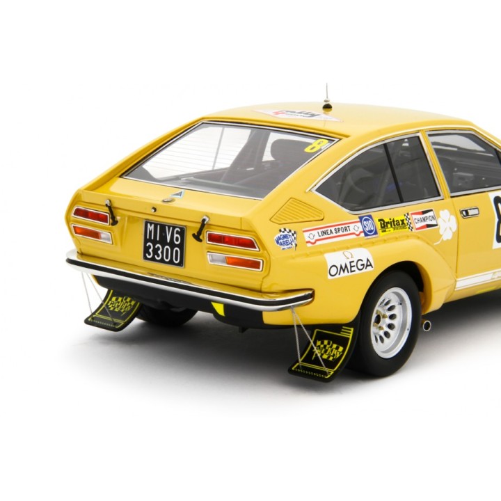 Alfa Romeo Alfetta Gr.2 Autodelta Rally 4 Regioni 1975 Svizzero - Masetto yellow, Laudoracing-Model 1/18 scale