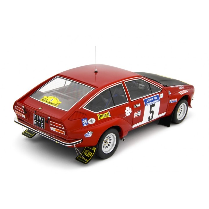 Alfa Romeo Alfetta Gr.2 Autodelta Rally Lyon Charbonnieres 1975 Ballestrieri - Gigli red, Laudoracing-Model 1/18 scale