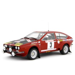 Alfa Romeo Alfetta Gr.2 Autodelta Rally Tour de Corse 1975 Andruet - Jouannyi red, Laudoracing-Model 1/18 scale