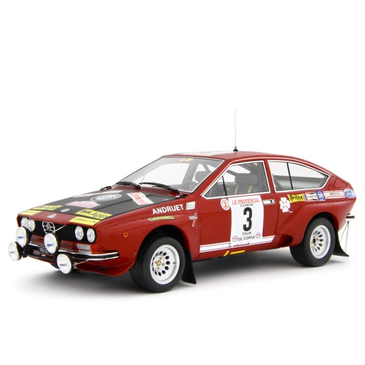 Alfa Romeo Alfetta Gr.2 Autodelta Rally Tour de Corse 1975 Andruet - Jouanny červená, Laudoracing-Model 1:18