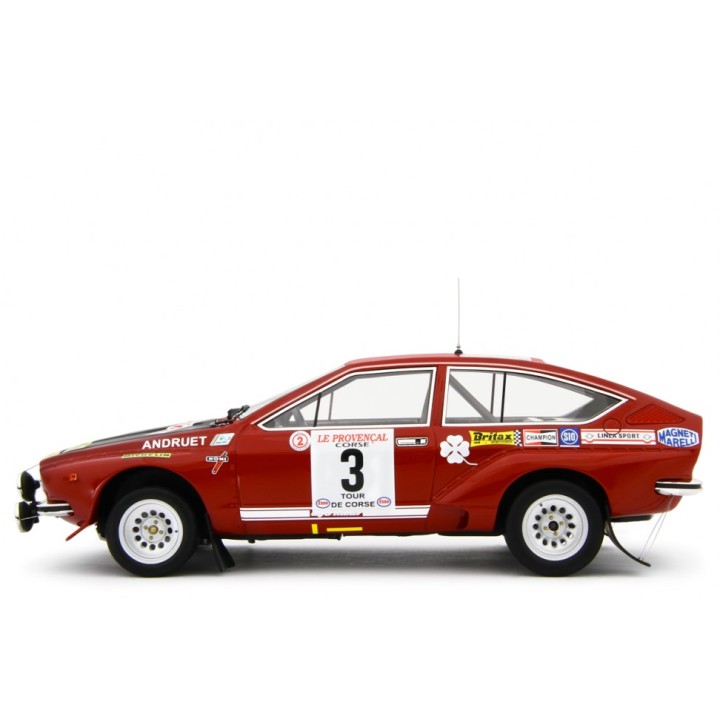 Alfa Romeo Alfetta Gr.2 Autodelta Rally Tour de Corse 1975 Andruet - Jouanny červená, Laudoracing-Model 1:18